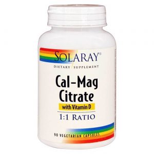 Comprar Solaray Cal-Mag Citrato de 1:1 com Vitamina D 90 Cápsulas Vegetarianas