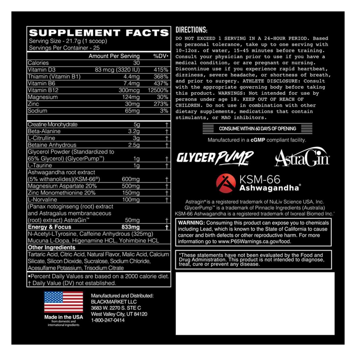 Comprar Blackmarket Pre Workout a granel - Fruit Punch - 25 porções - Imagem 2