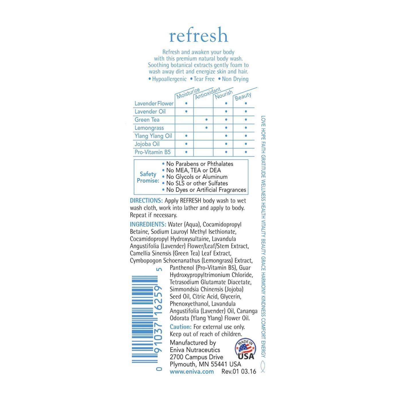 Comprar Eniva Refresh Body Wash - 12 fl oz (350 ml) - Imagem 2
