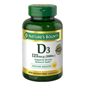 Comprar Nature's Bounty, Vitamin D3 125 mcg (5000 IU) - 400 Cápsulas em Gel Liberação Rápida