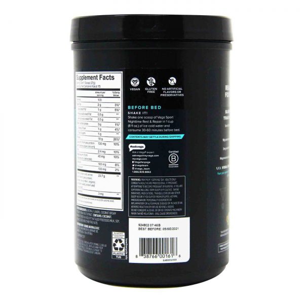 Comprar Vega Sport, Nighttime Descanso e Reparo, Caramelo de Baunilha - 14.2 oz (401g) - Imagem 4
