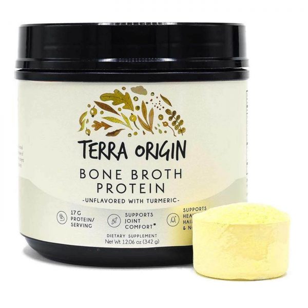 Comprar Terra Origin Bone Broth Collagen Protein Unflavored with Turmeric - 388 g - Imagem 4
