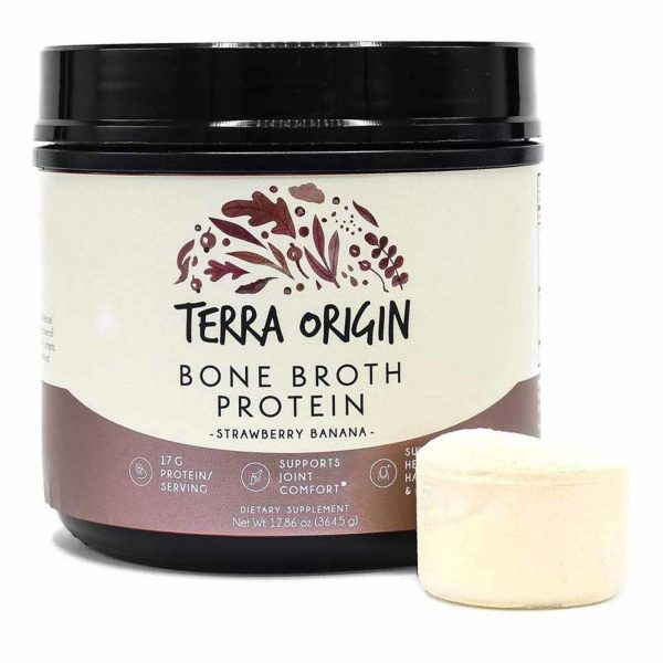 Comprar Terra Origin Bone Broth Collagen Protein Strawberry Banana - 13.69 oz (388 g) - Imagem 4