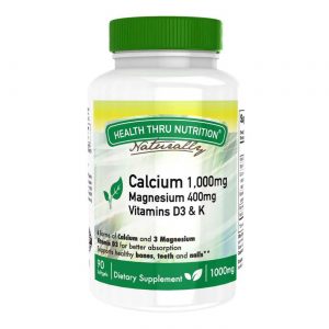 Comprar Health Thru Nutrition, Cálcio 1000mg e Magnésio 400mg com 100UI D3 e K - 90 Cápsulas em gel