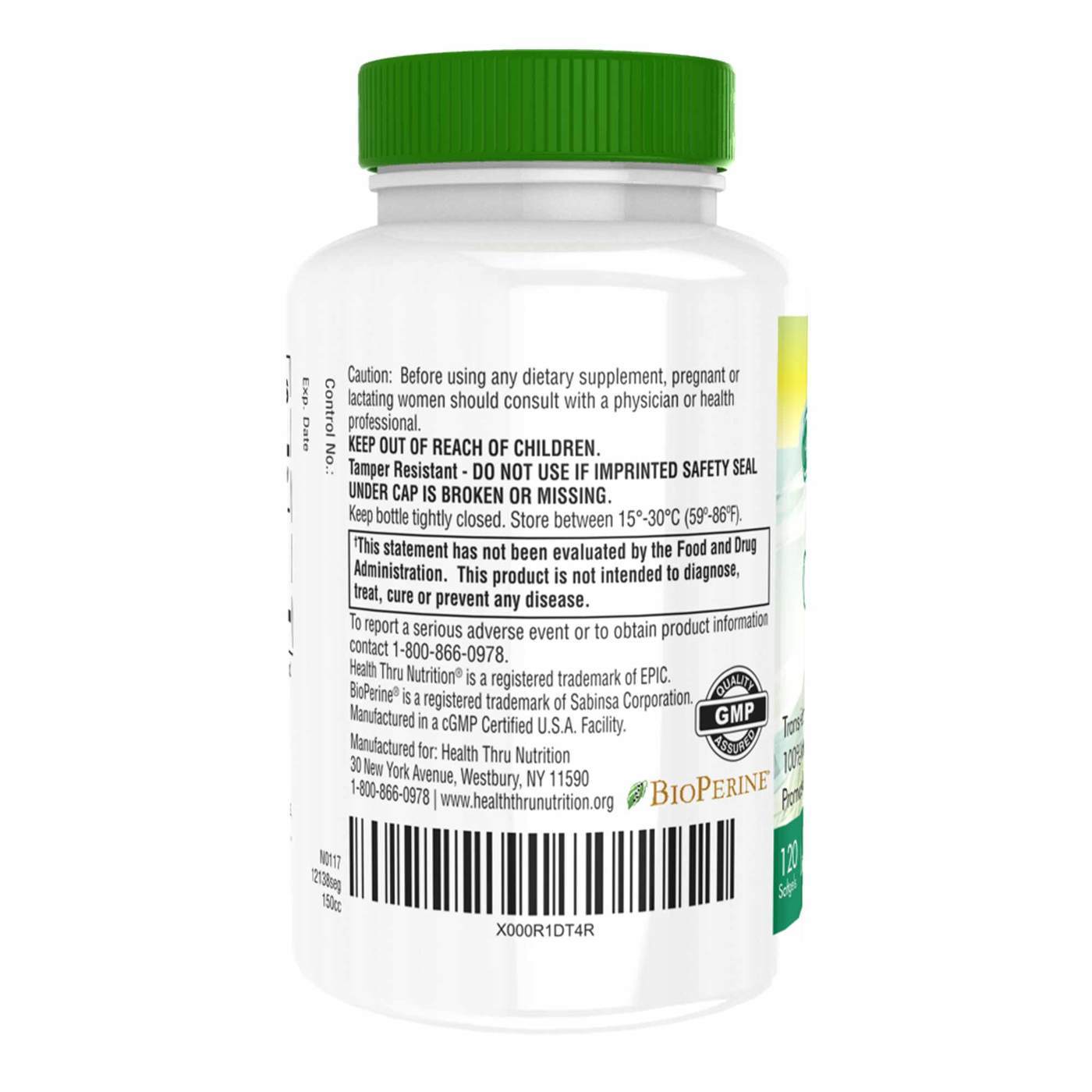 Comprar Health Thru Nutrition CoQ10 100mg with Bioperine - 120 Softgels - Imagem 2