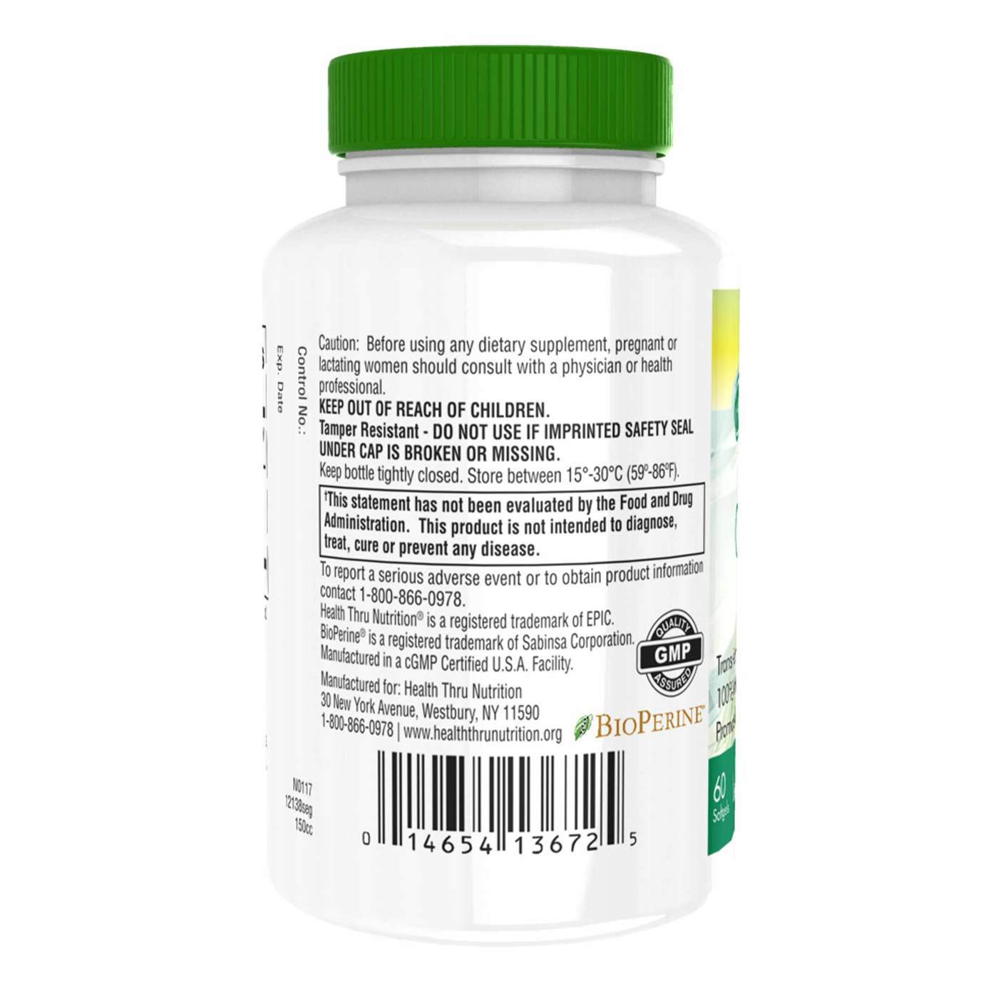 Comprar Health Thru Nutrition CoQ10 100mg with Bioperine - 60 Softgels - Imagem 2