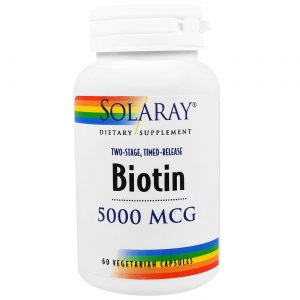 Comprar Solaray, Biotina 5000 mcg - 60 Cápsulas Vegetarianas