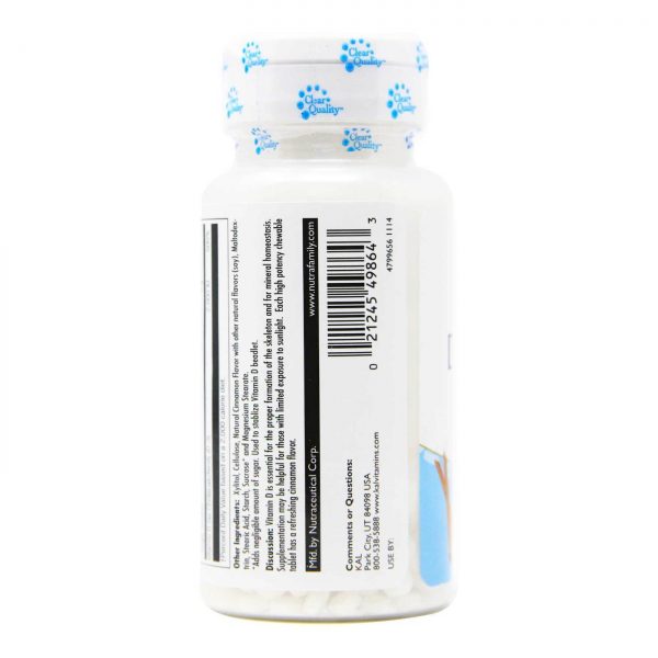 Comprar Kal, D3 2000 IU, Canela - 200 Pastilhas Mastigáveis - Imagem 4