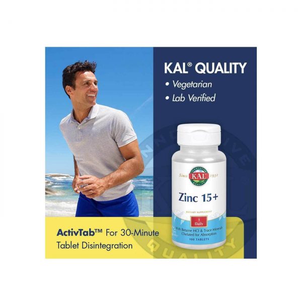 Comprar Kal, Zinco 15 + Quelato - 100 Tabletes - Imagem 4