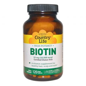 Comprar Country Life, Biotina Alta Potência 10 mg - 120 Cápsulas Veganas