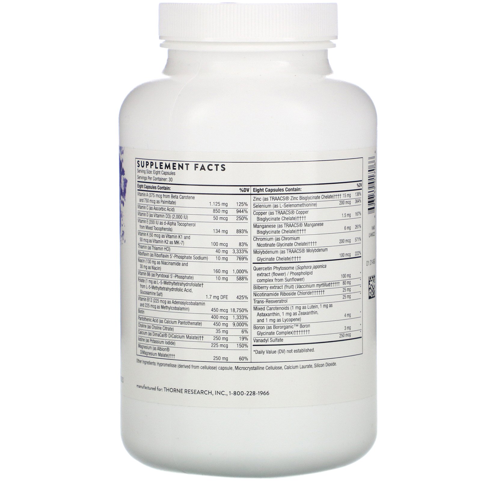 Comprar Thorne Research, Nutrientes Extras, 240 Cápsulas - Imagem 2