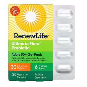 Comprar Renew Life, Adult 50+ Go-Pack, Ultimate Flora Probiotic, 30 Billion Live Cultures, 30 Vegetarian Capsules