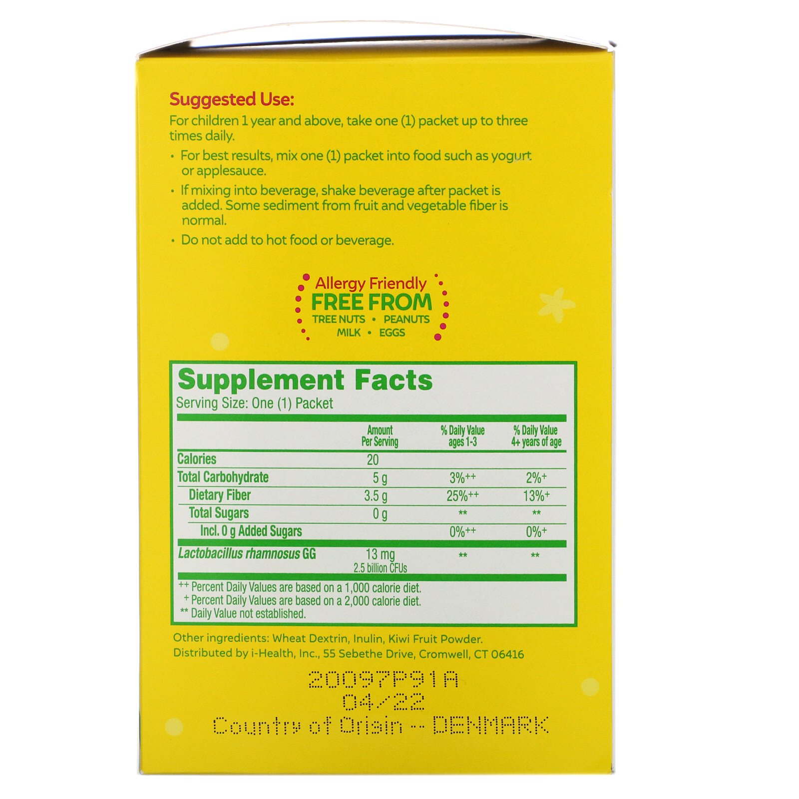 Comprar Culturelle, Kids, Regularity Probiotic + Fiber, 1+ Years, Unflavored, 60 Single Serve Packets - Imagem 2