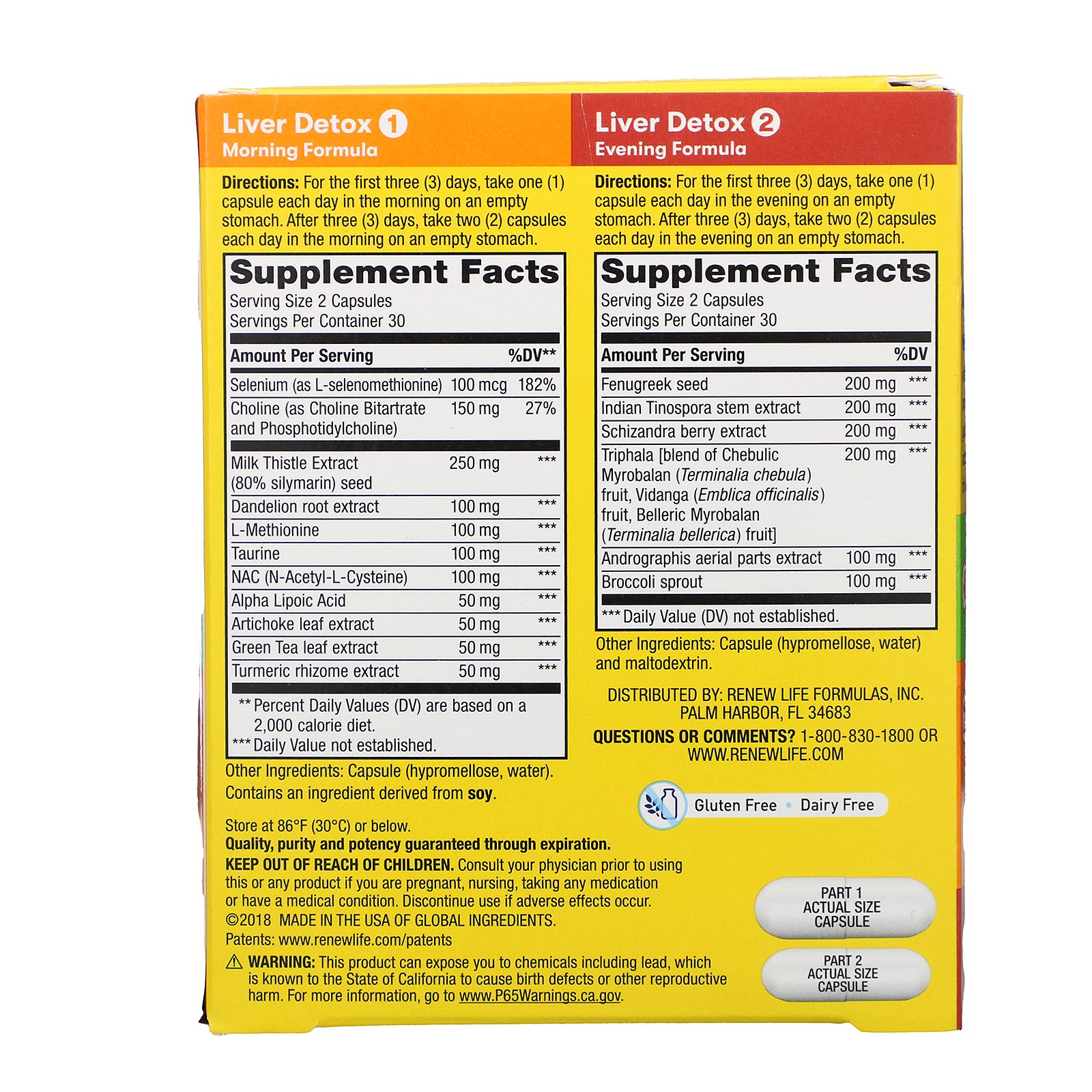 Comprar Renew Life, Liver Detox, 30-Day Cleansing Program, 2 Bottles, 60 Vegetarian Capsules Each - Imagem 2