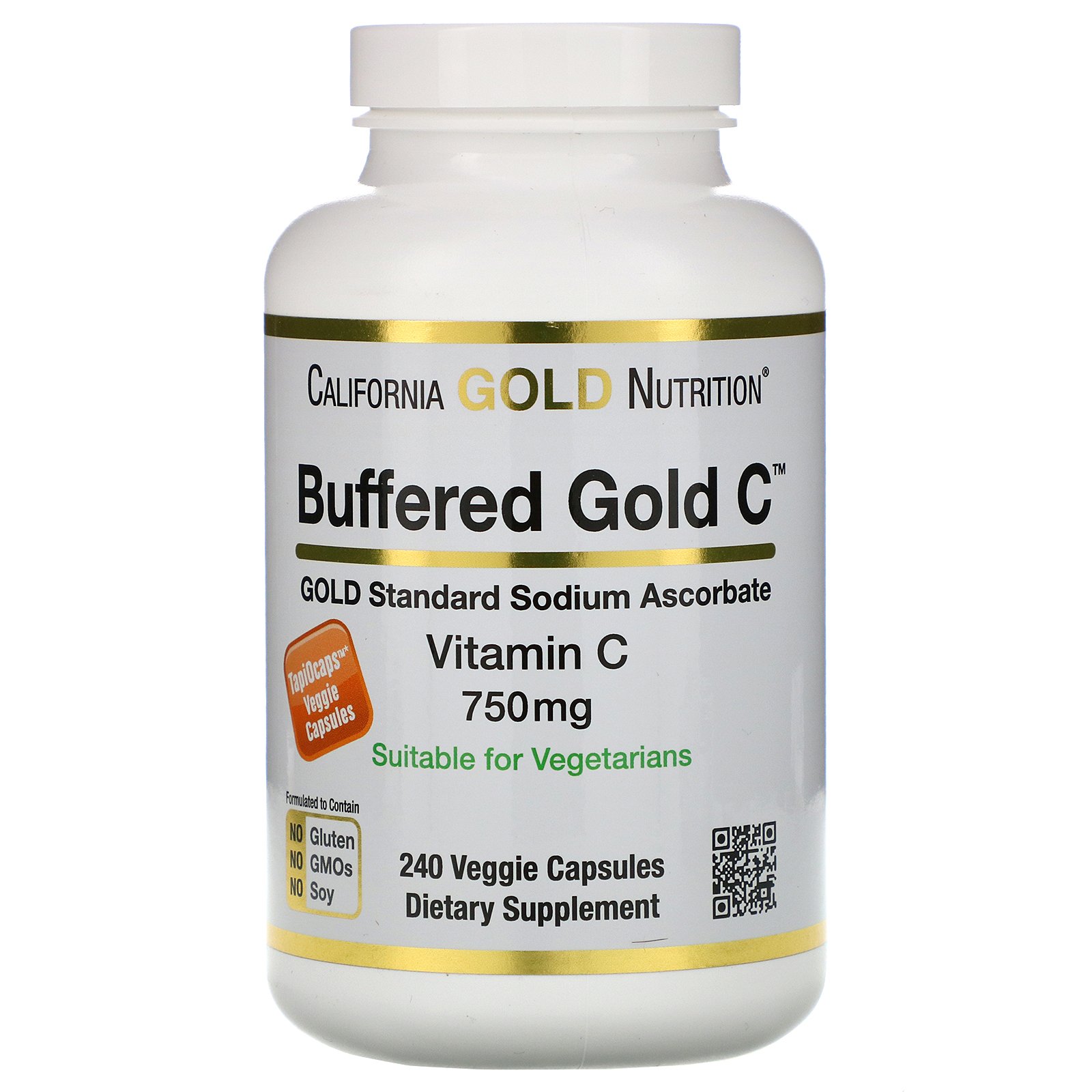 Comprar California Gold Nutrition, Cápsulas Tamponadas de Vitamina C, 750 mg, 240 Cápsulas Vegetais