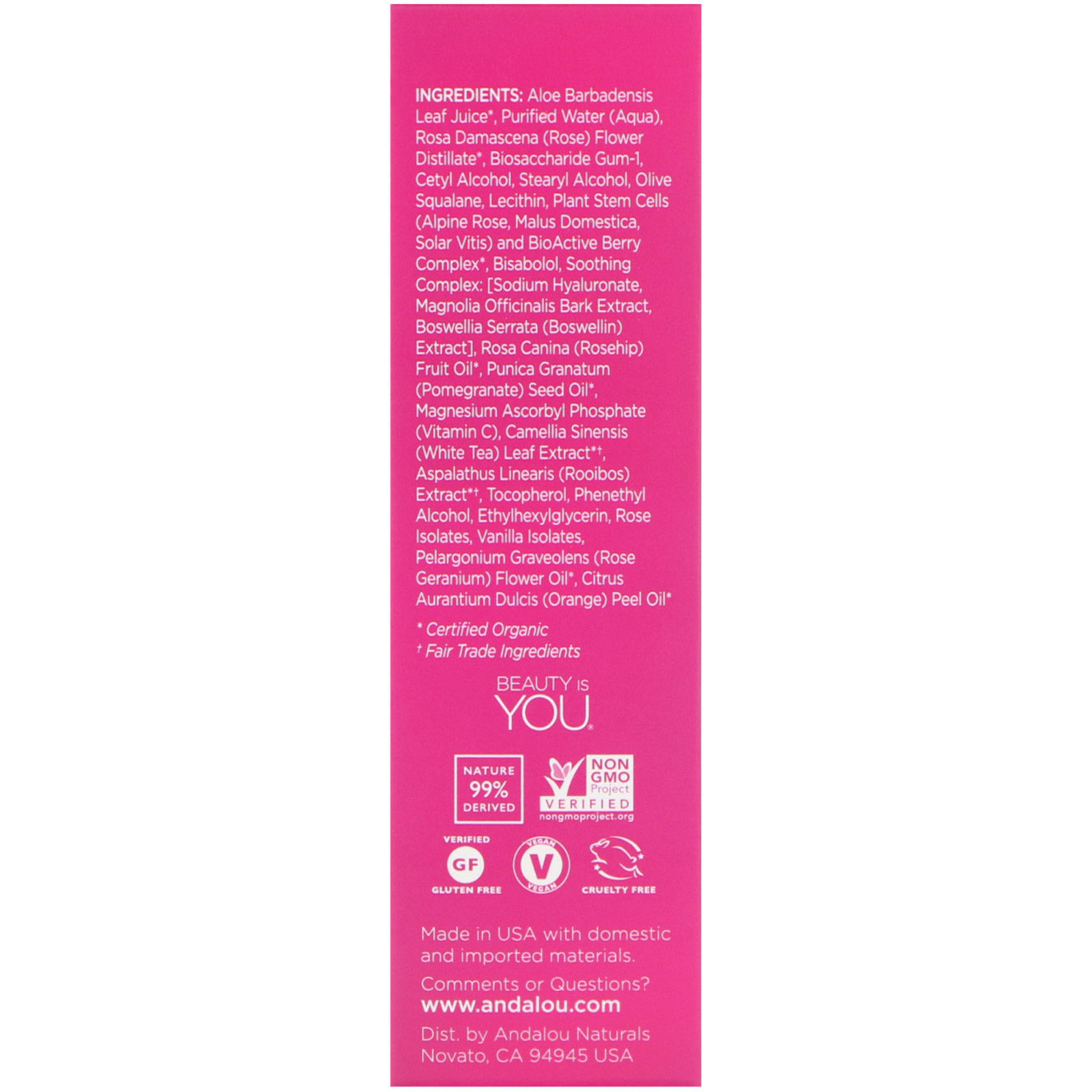 Comprar Andalou Naturals, 1000 Roses Sérum Absoluto, Sensível, 1 fl oz (30 ml) - Imagem 2