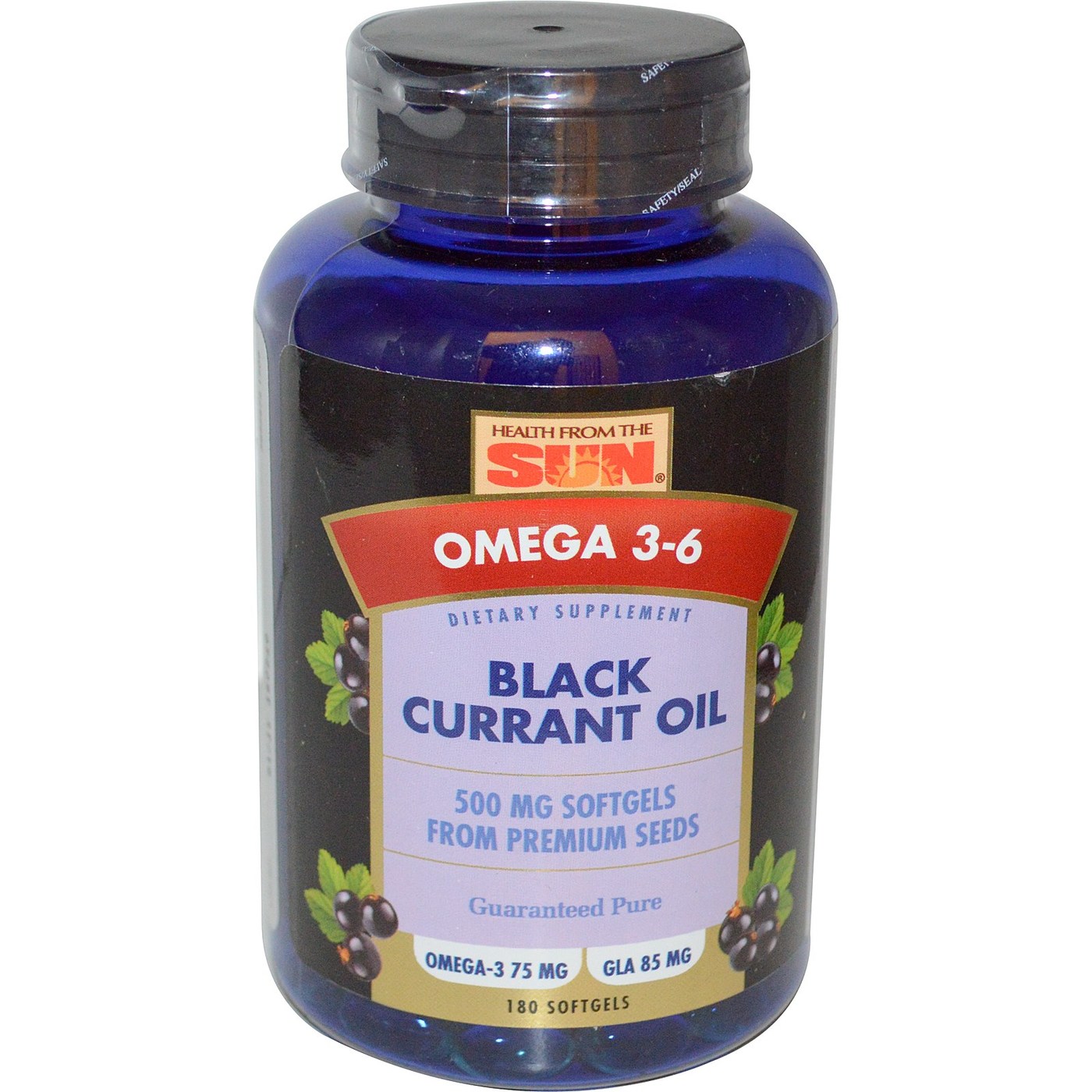Comprar Health From the Sun, Óleo de Groselha Preta 500mg - 180 Cápsulas