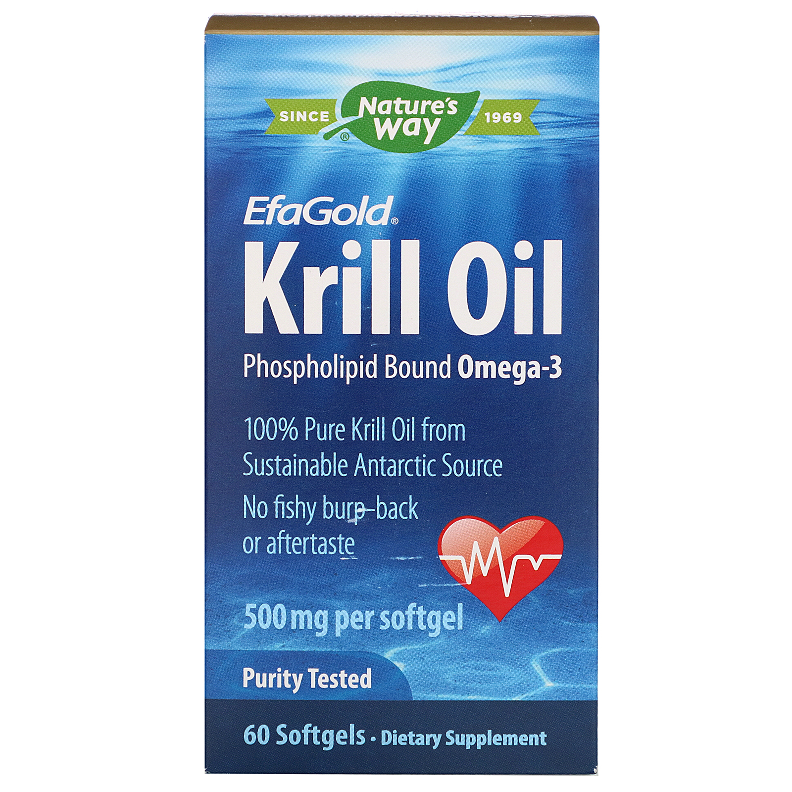 Comprar Nature's Way, EfaGold, Óleo de Krill, 500 mg, 60 Cápsulas de Softgel