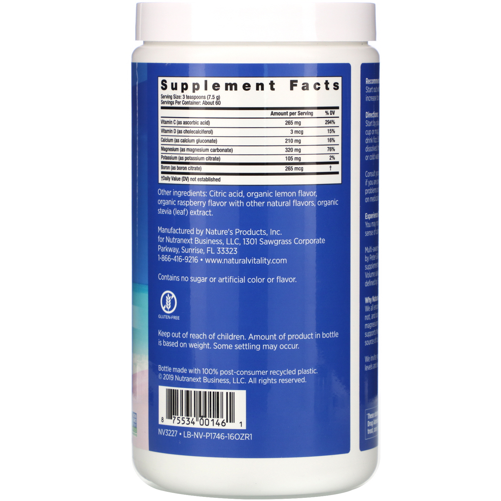 Comprar Natural Vitality, Natural Calm Plus Calcium, Sabor de Framboesa-Limão, 454 g (16 oz) - Imagem 2