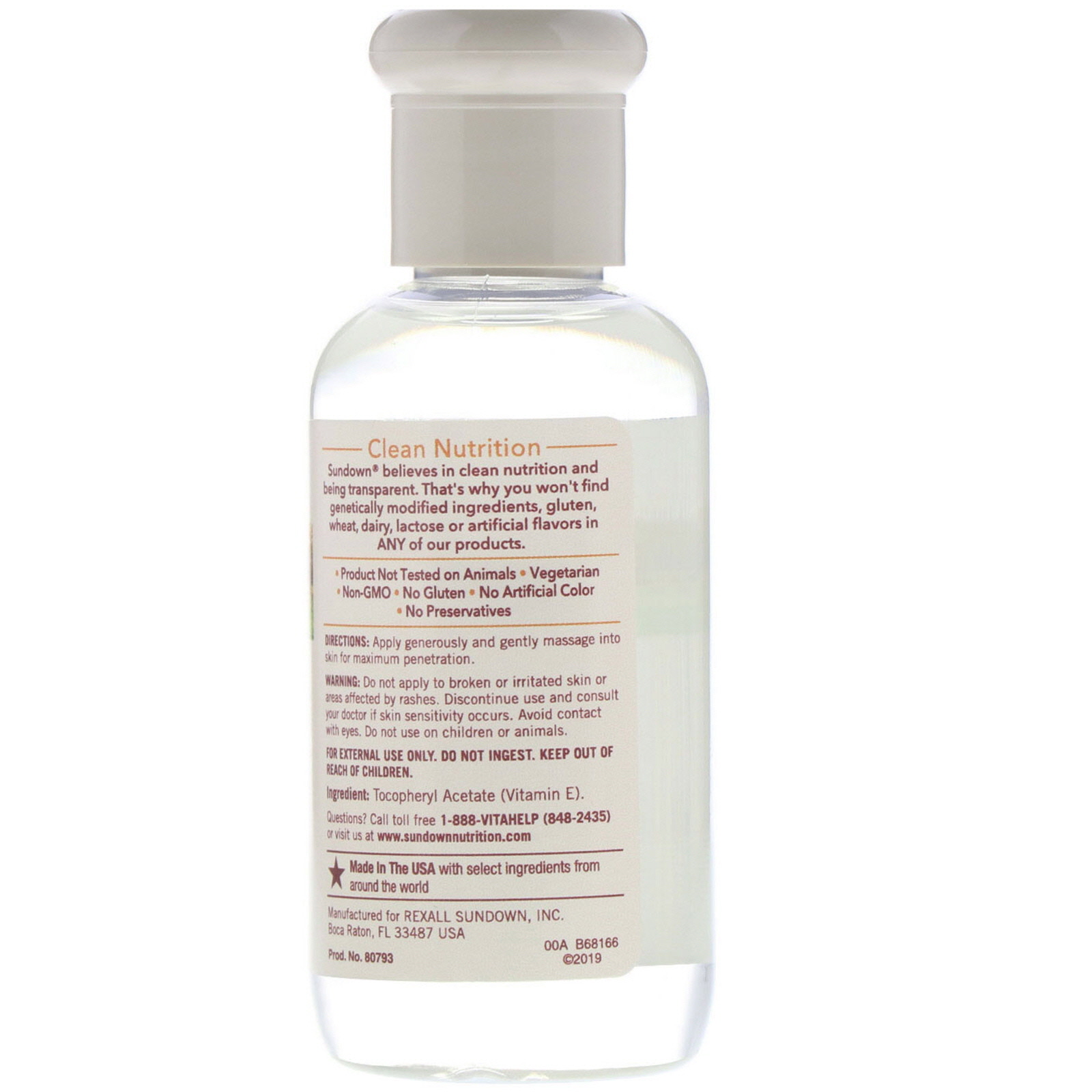 Comprar Sundown Naturals, Óleo com Vitamina E, 70.000 UI, 75 ml (2,5 fl oz) - Imagem 2