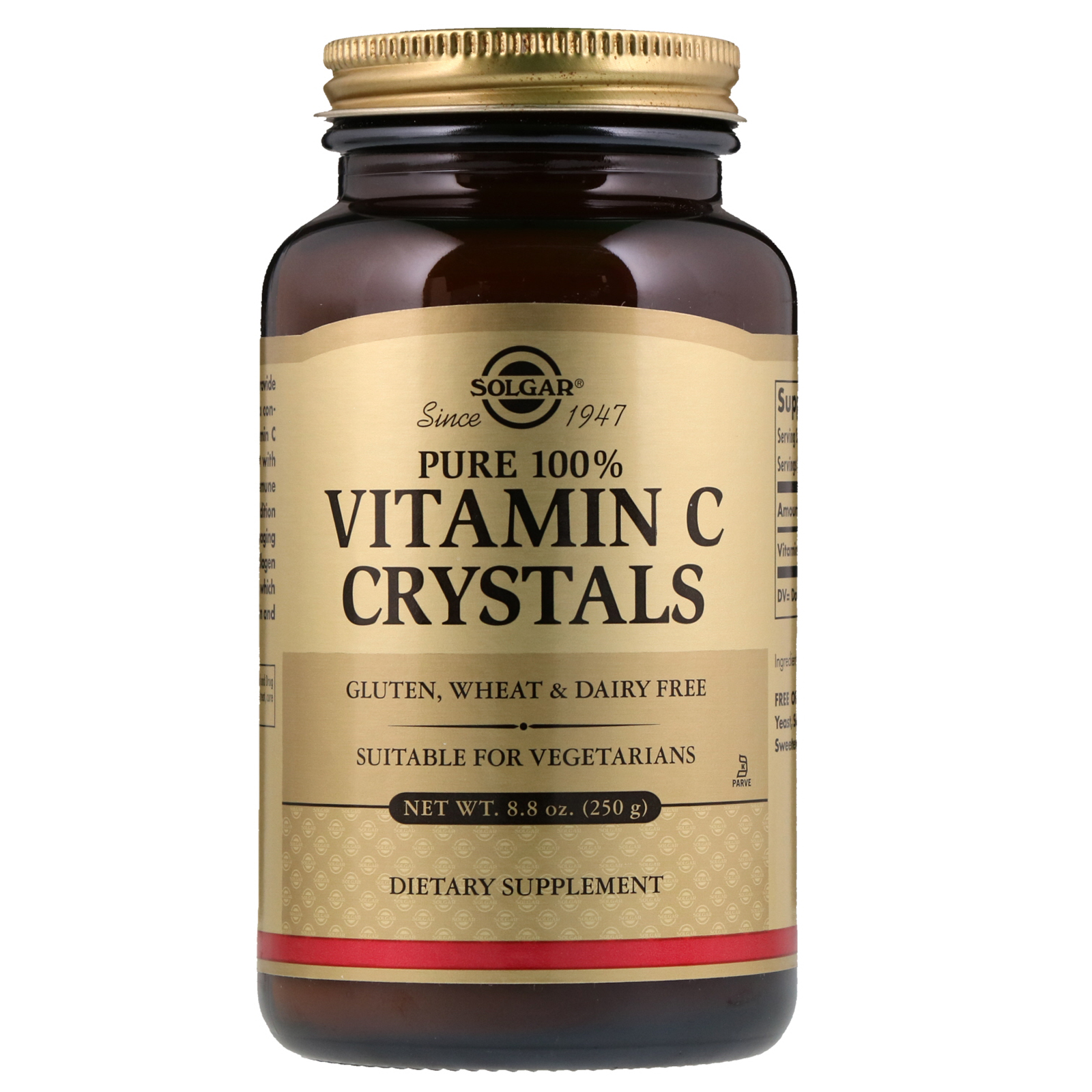 Comprar Solgar, Cristais de Vitamina C Pura, 8.8 oz (250 g)