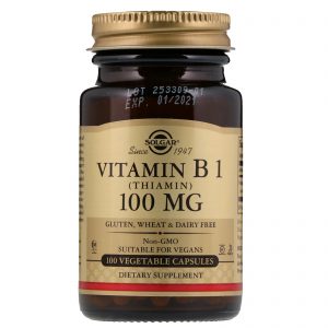 Comprar Solgar, Vitamina B1, 100 mg, 100 Cápsulas Vegetais
