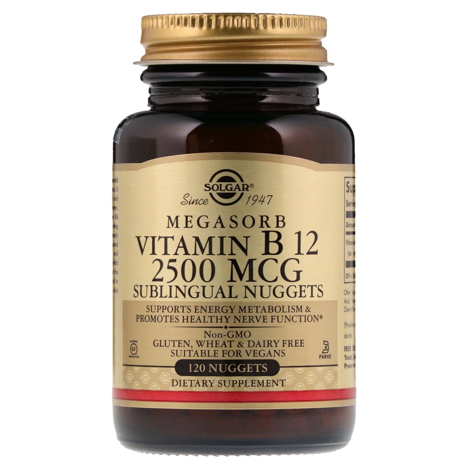 Comprar Solgar, Vitamina B12 Sublingual, 2.500 mcg, 120 Pepitas