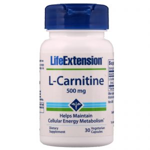 Comprar Life Extension, L-Carnitina, 500 mg, 30 Cápsulas Vegetais