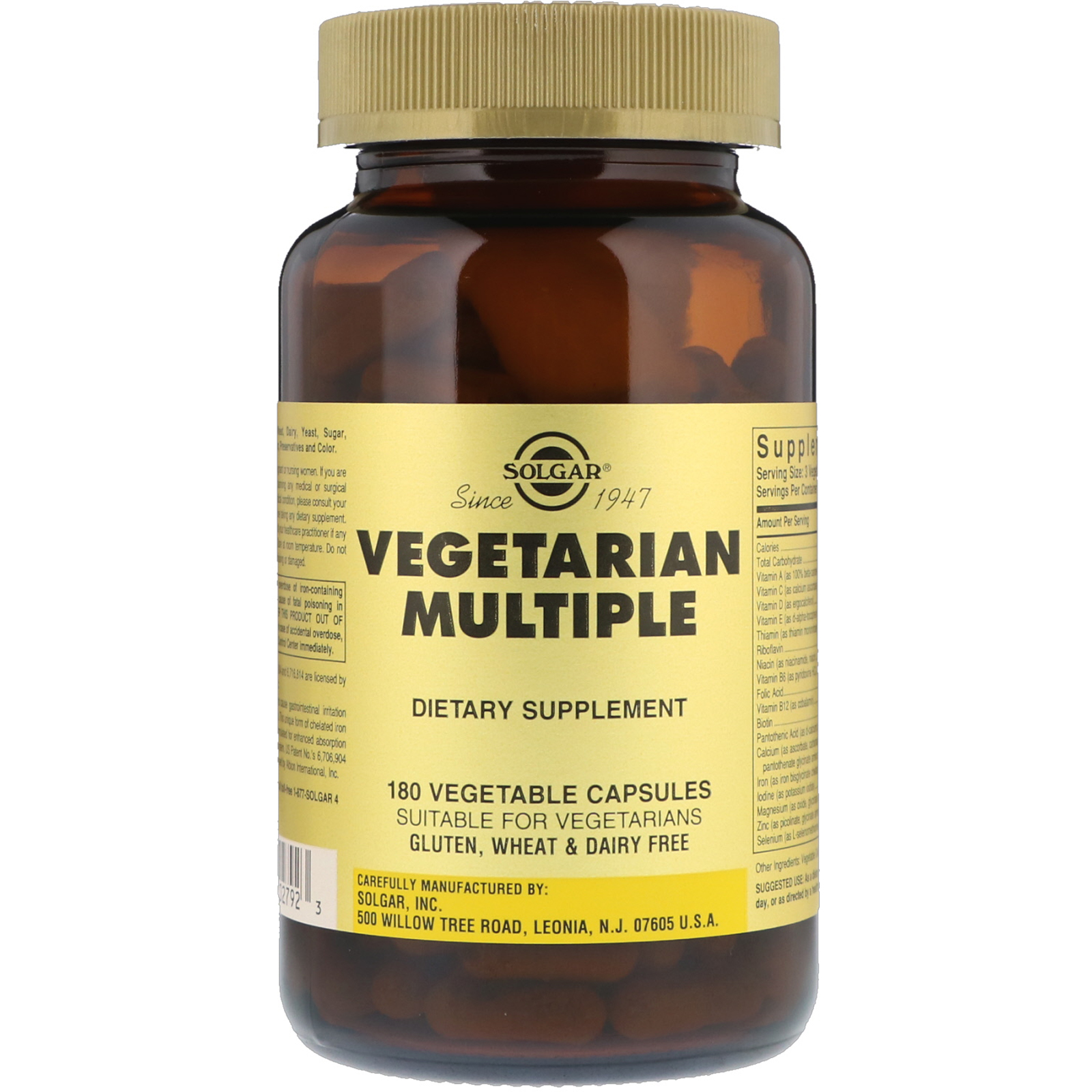 Comprar Solgar, Vegetarian Multiple, 180 Vegetable Capsules