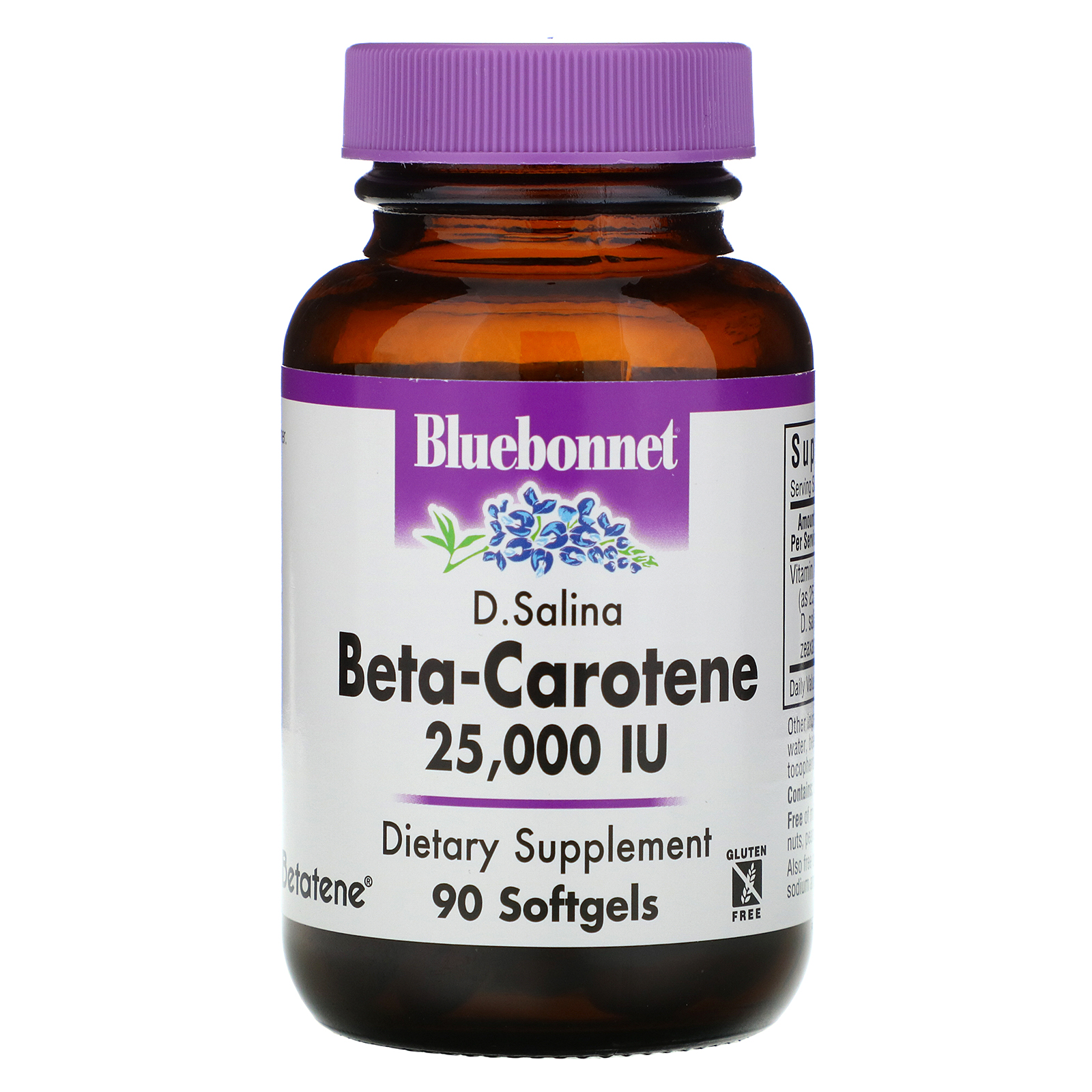 Comprar Bluebonnet Nutrition, Betacaroteno Natural, 25000 IU, 90 Cápsulas Gelatinosas