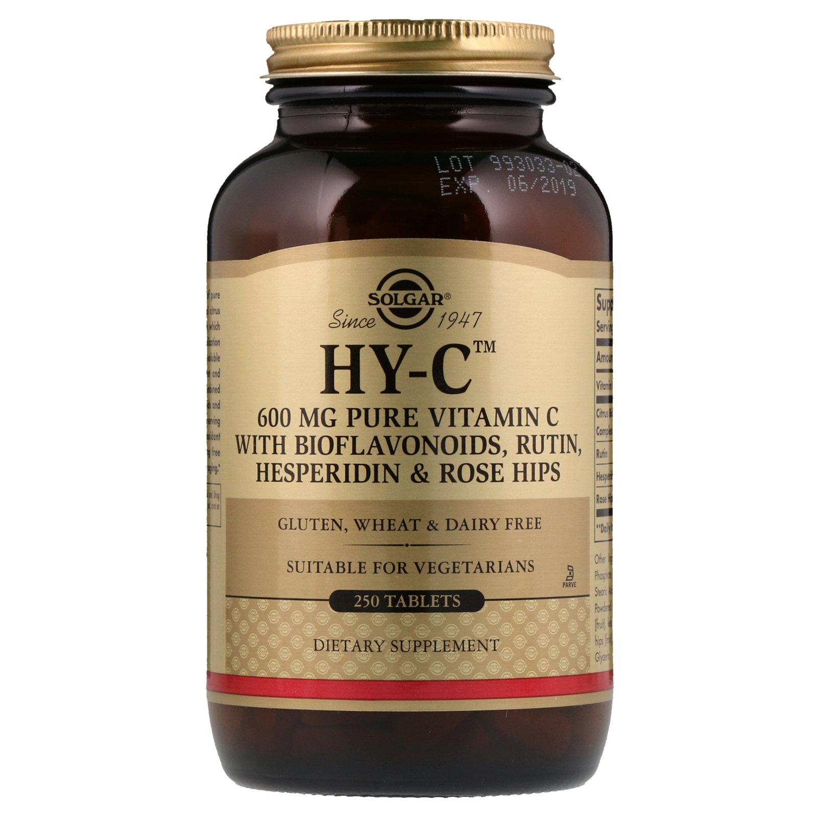Comprar Solgar, HY-C, 250 Comprimidos