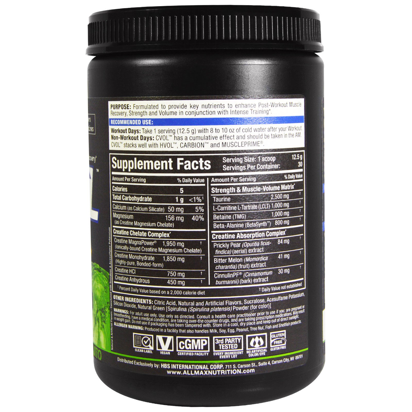 Comprar ALLMAX Nutrition, CVOL, Post-Workout Muscle Recovery, Coconut Lime Mojito, 13.2 oz (375 g) - Imagem 2
