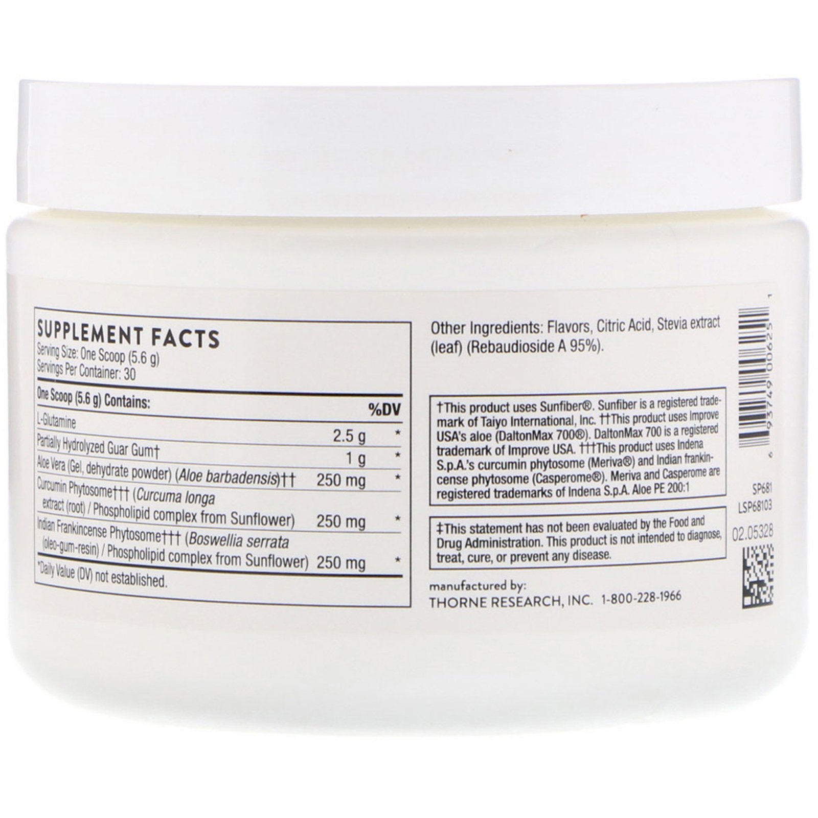 Comprar Thorne Research, EnteroMend, Baunilha Laranja, 168 g (5,9 oz) - Imagem 2