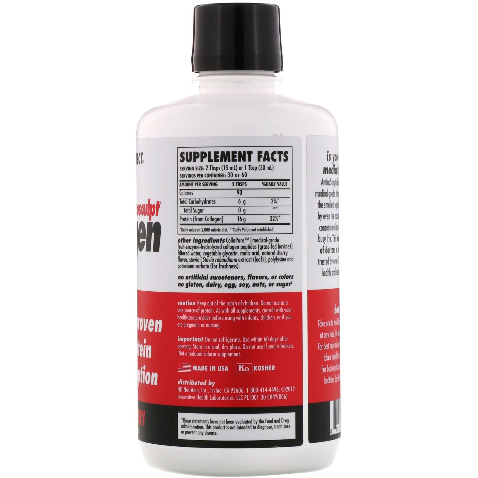 Comprar Health Direct, Amino Sculpt Colágeno, cereja ácida, 30 fl oz (887 ml) - Imagem 2