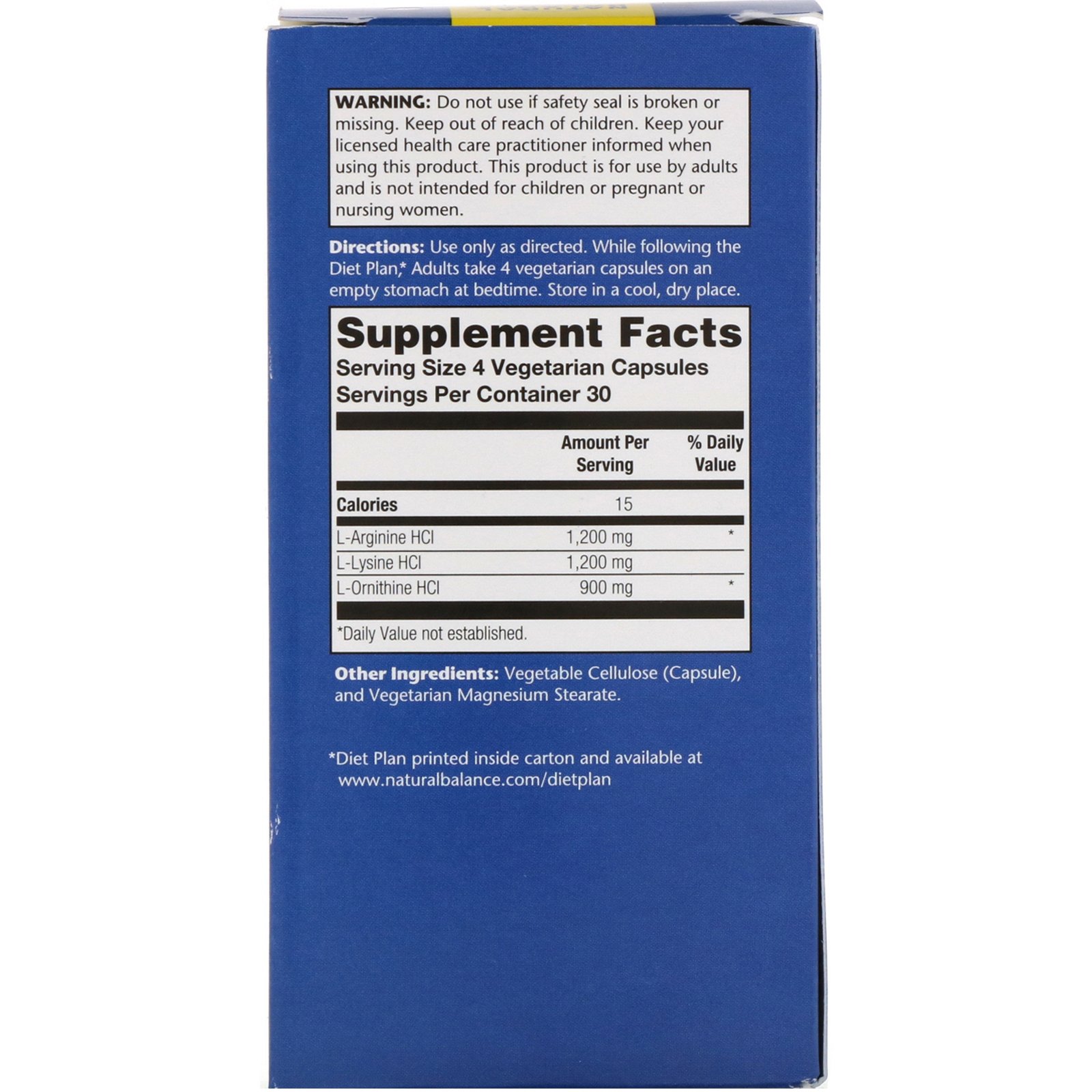 Comprar Natural Balance, Aminoácidos NightTime Supertone, Complexo Triplo de Aminoácidos, 120 Cápsulas Vegetarianas - Imagem 2