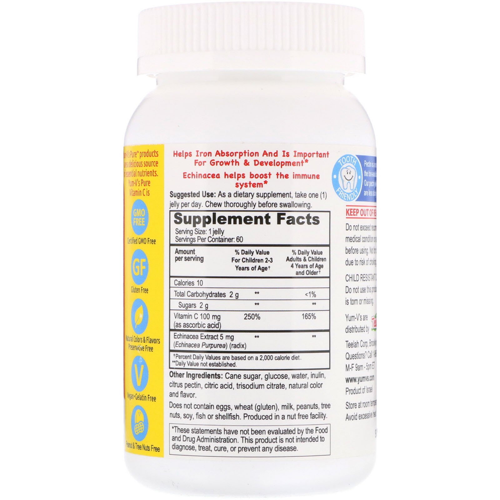 Comprar YumV's, Vitamin C with Echinacea, Delicious Orange Flavor, 60 Jelly Bears - Imagem 2