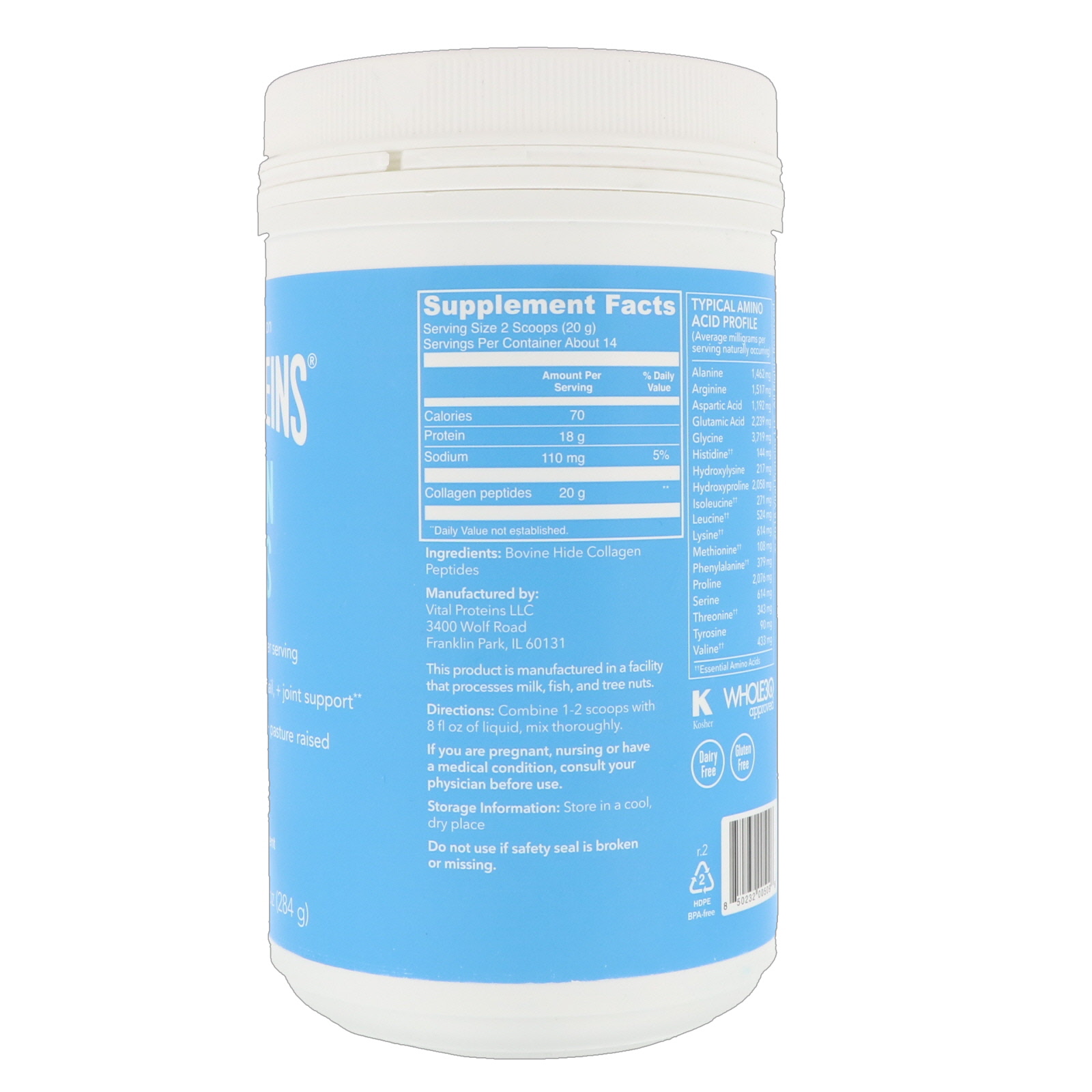 Comprar Vital Proteins, Peptídeos de Colágeno, Sem Sabor, 284 ml (10 fl oz) - Imagem 2