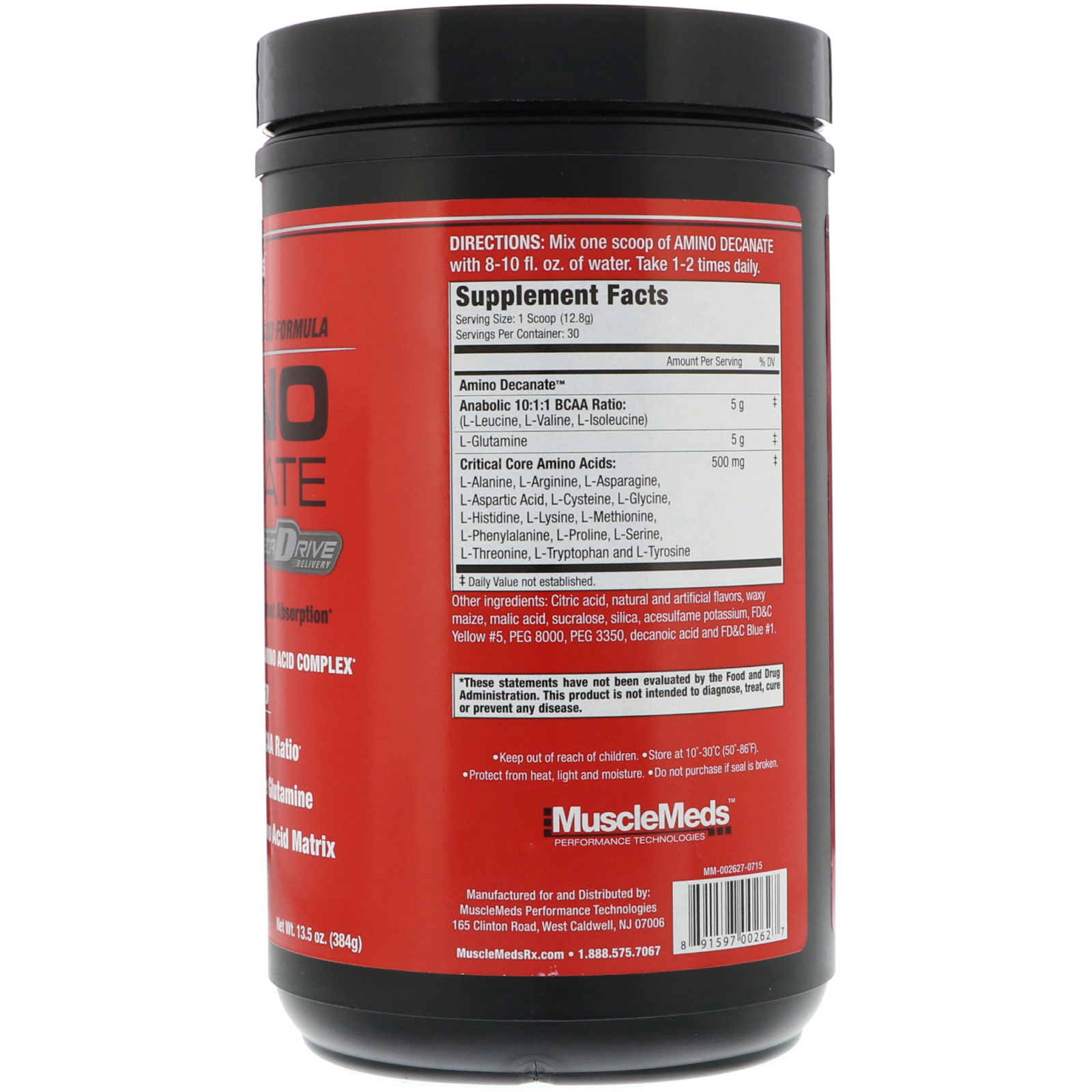 Comprar MuscleMeds, Amino Decanate, Citrus Lime, 13.5 oz (384 g) - Imagem 2