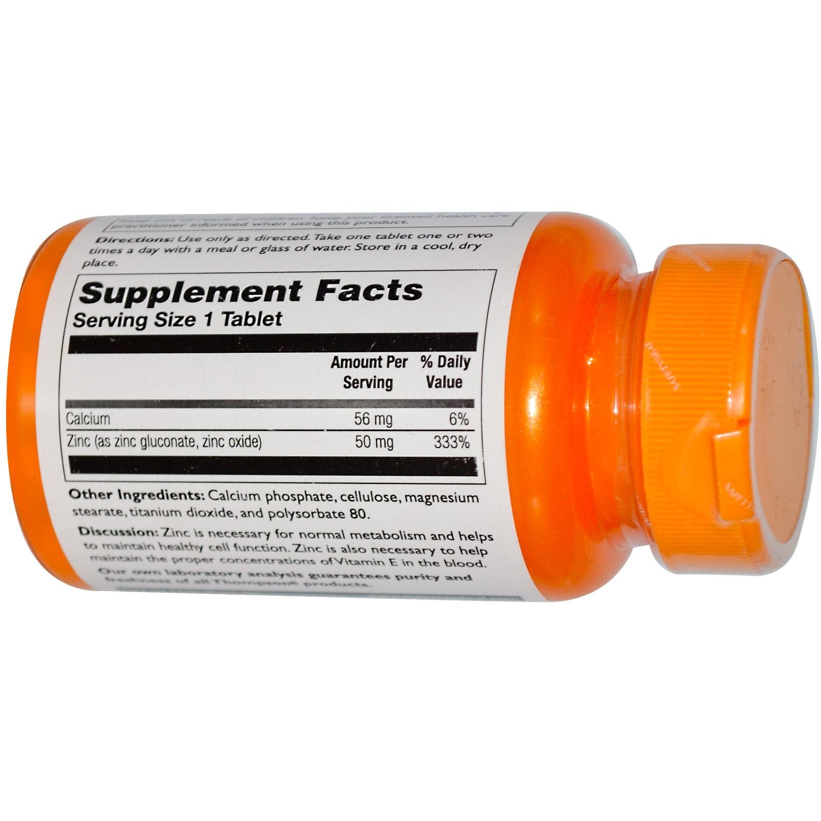 Comprar Thompson, Zinc, 50 mg, 60 Comprimidos - Imagem 2