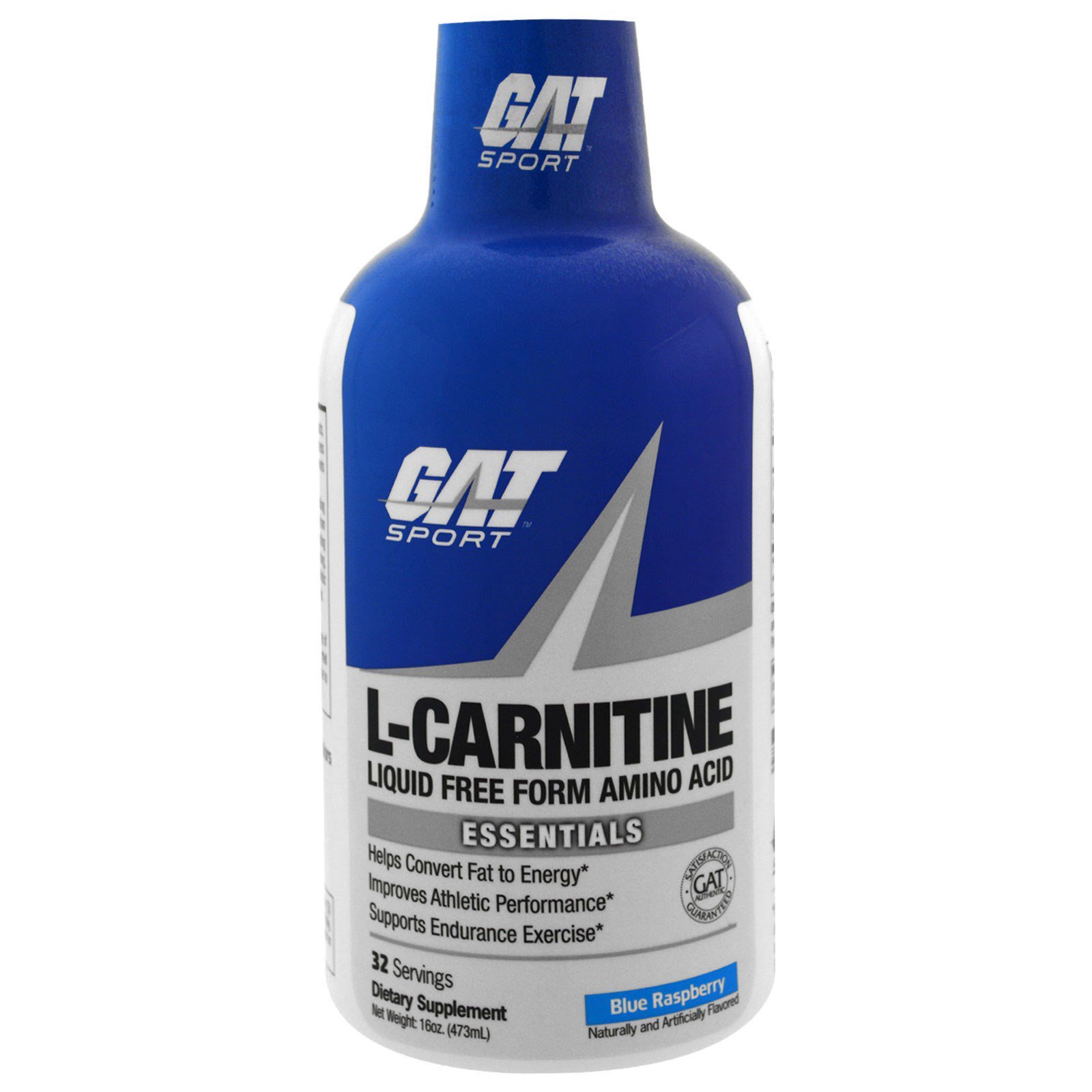 Comprar GAT, L-Carnitine, Amino Acid, Free Form, Blue Raspberry, 16 oz (473 ml)