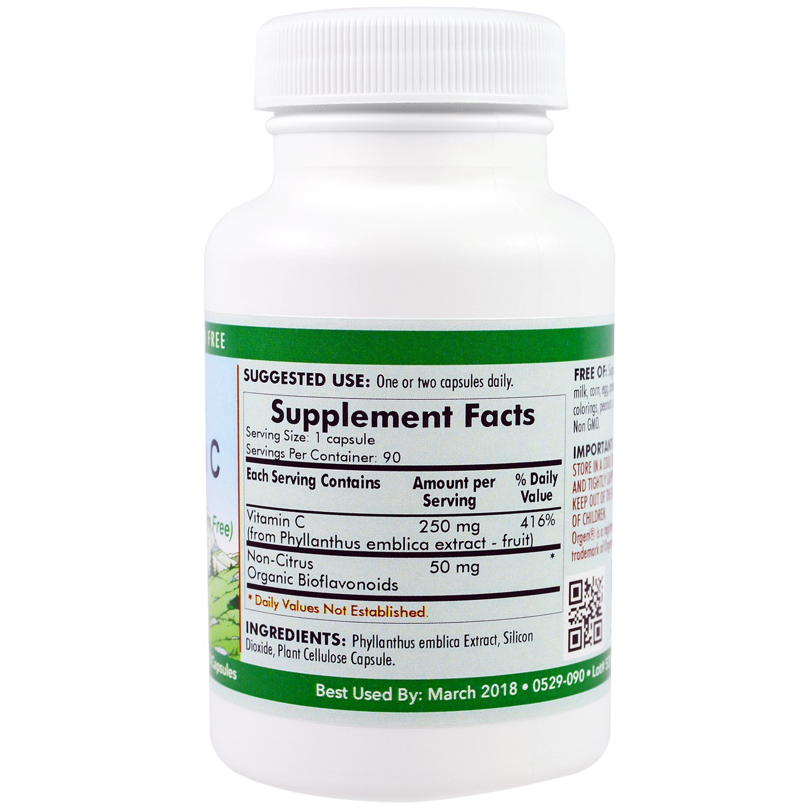 Comprar Kirkman Labs, Vitamina C Orgânica, 250mg, 90 cápsulas - Imagem 2