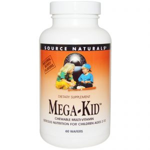 Comprar Source Naturals, Mega-Kid, Multivitamina Mastigável, Sabores Naturais de Frutos Silvestres, 60 Wafers