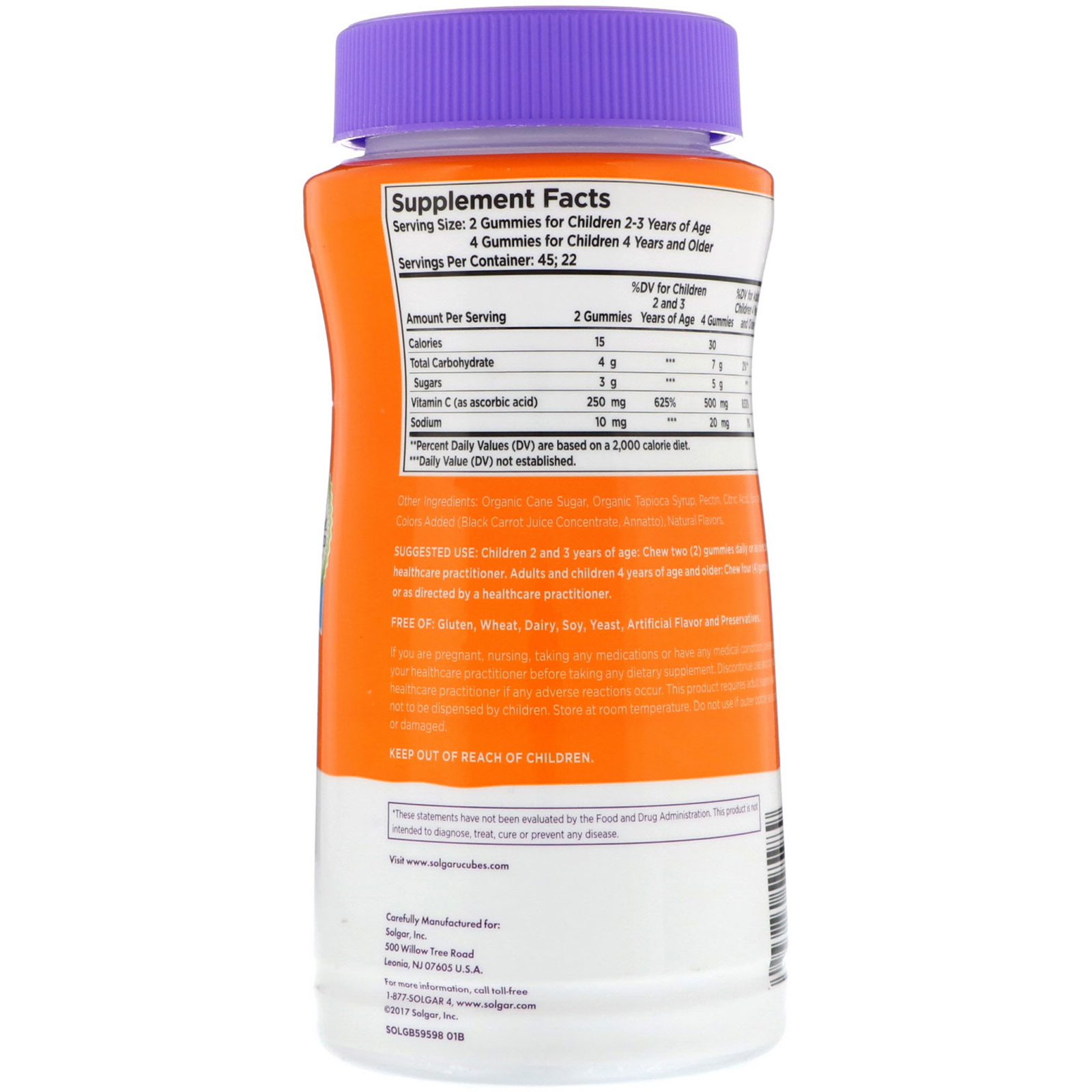 Comprar Solgar, U-Cubes, Vitamina C Infantil, Sabores de Laranja e Morango, 90 Balas de Goma - Imagem 2