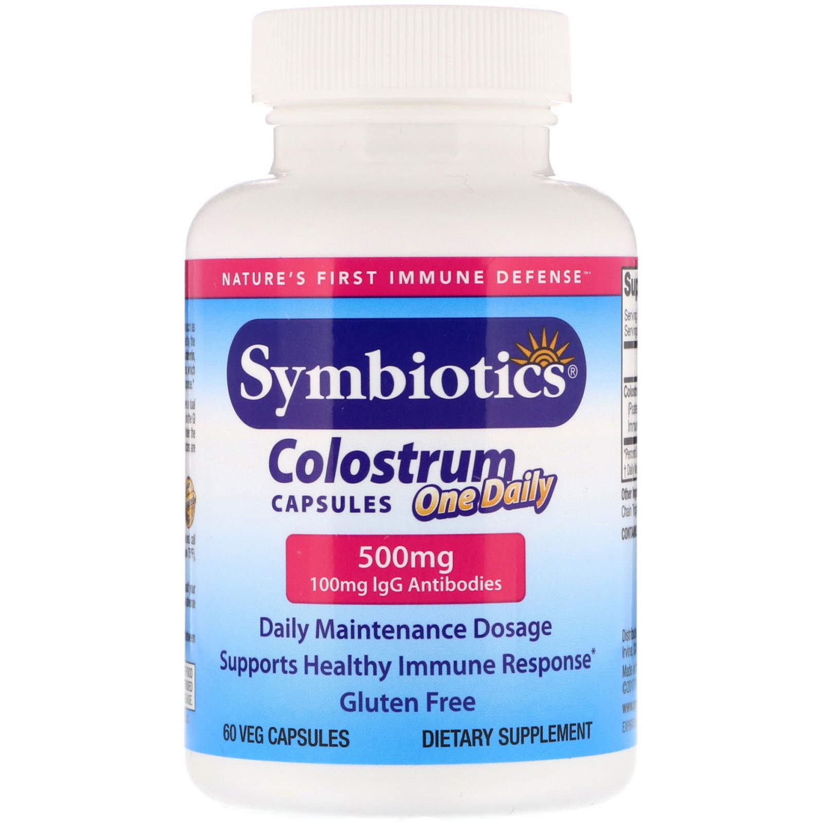 Comprar Symbiotics, Colostro, Um por Dia, 500 mg, 60 Cápsulas Vegetais