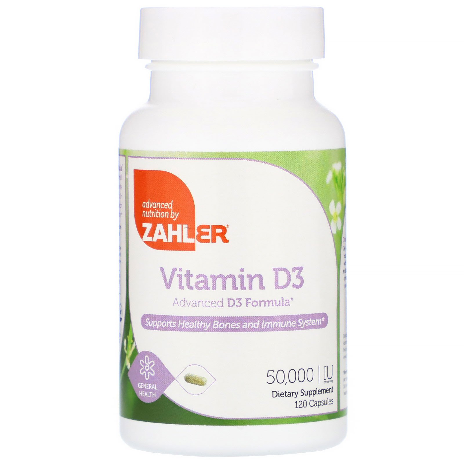 Comprar Zahler, Vitamina D3, 50.000 UI, 120 Cápsulas