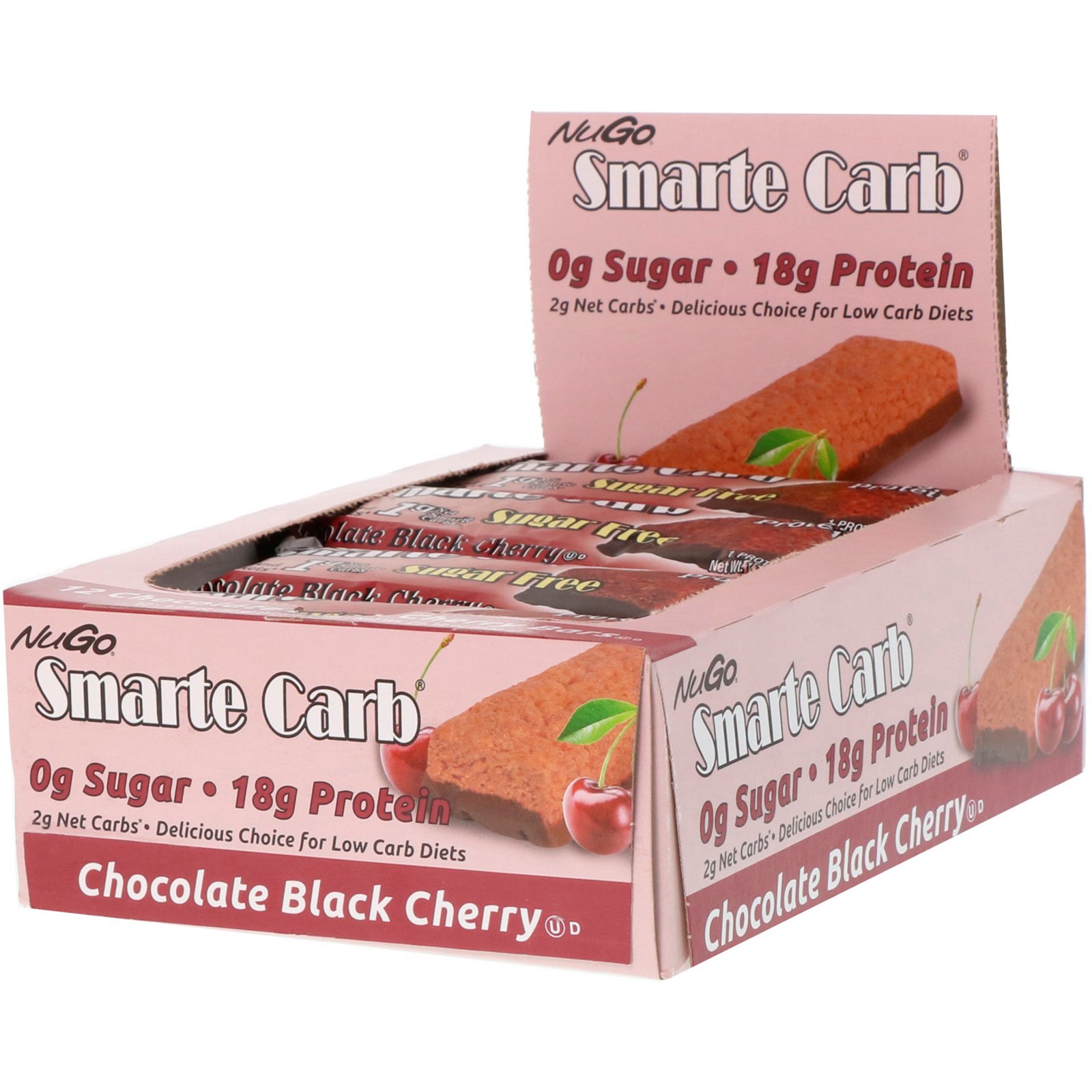Comprar NuGo Nutrition, Smarte Carb Bar, Chocolate Black Cherry, 12 Bars, 1.76 oz (50 g) Each