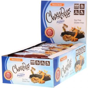 Comprar HealthSmart Foods, ChocoRite Protein Bar, Peanut Butter, 16 Bars, 1.2 oz (34 g) Each