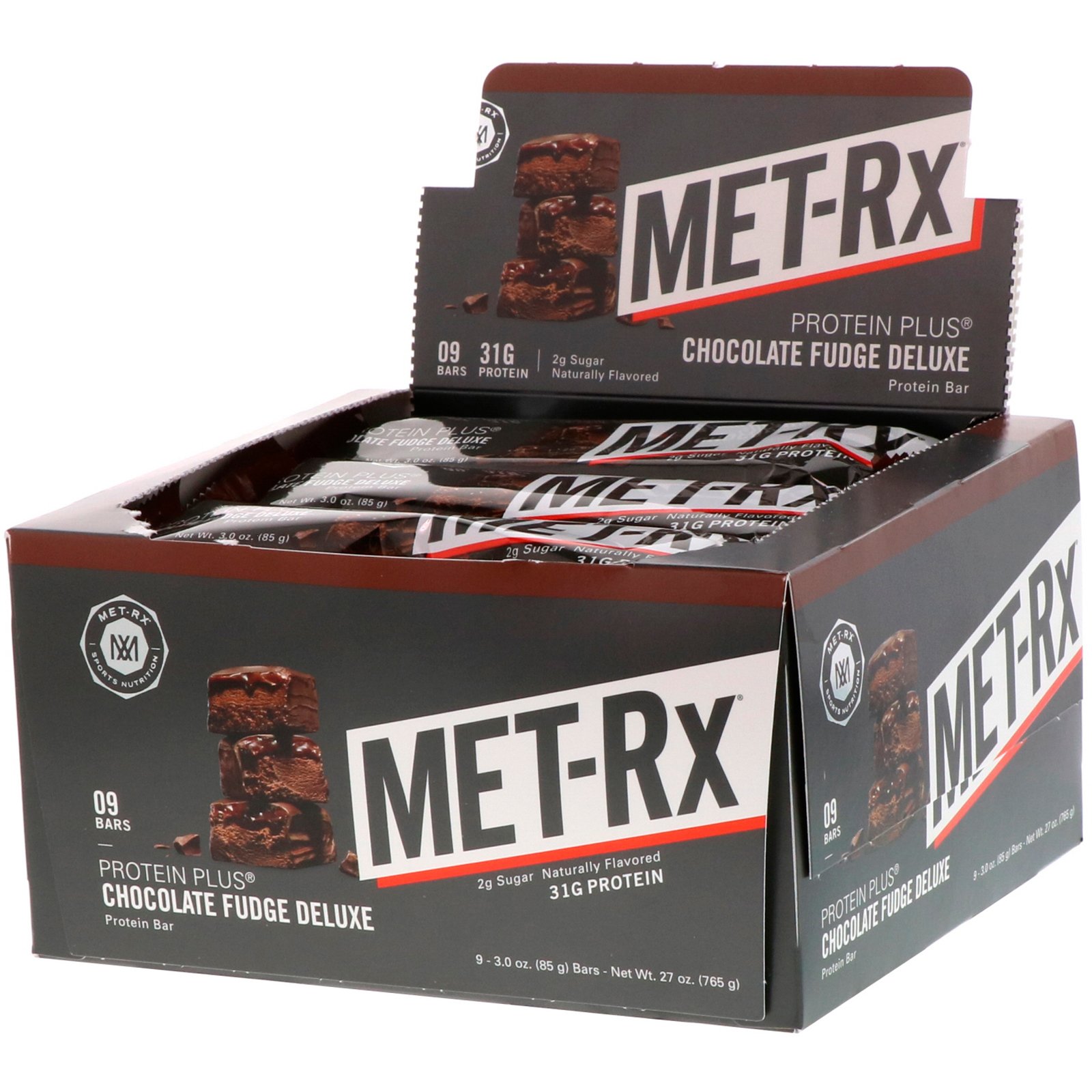 Comprar MET-Rx, PROTEIN PLUS Bar, Chocolate Fudge Deluxe, 9 Bars, 3.0 oz (85 g) Each