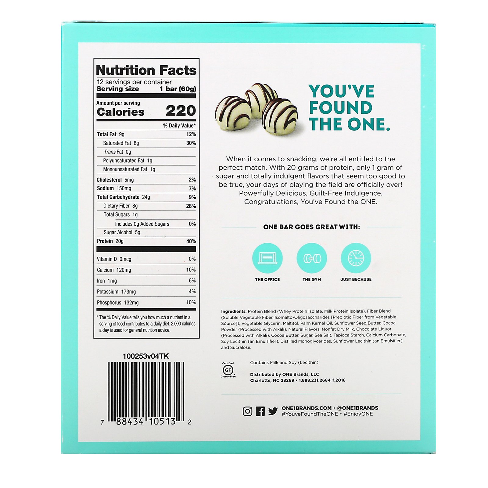 Comprar One Brands, ONE Bar, White Chocolate Truffle, 12 Bars, 2.12 oz (60 g) Each - Imagem 3