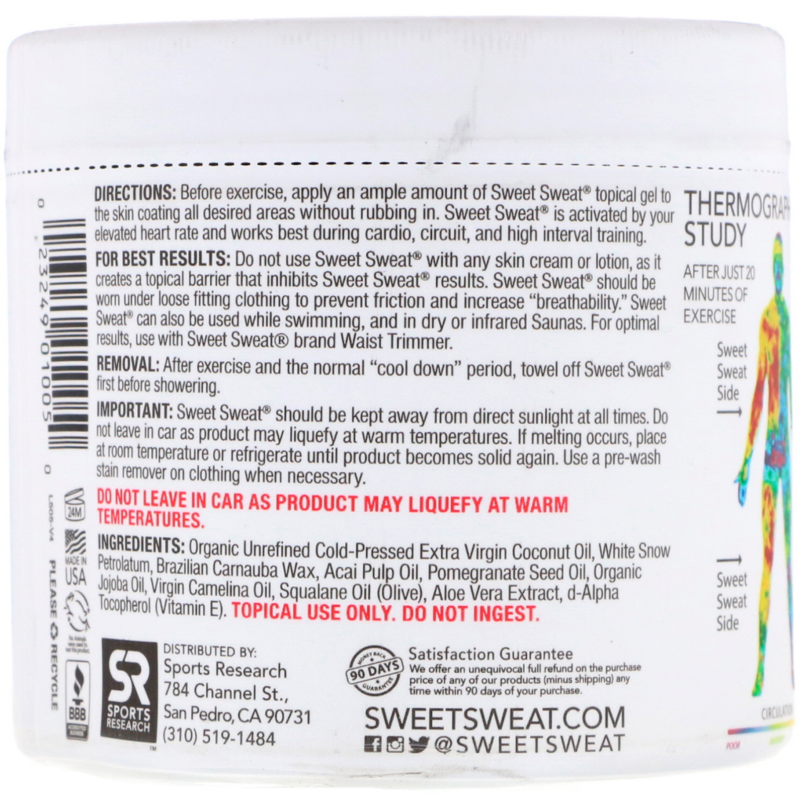 Comprar Sports Research, Sweet Sweat Potencializador de Treino, Coco, 13,5 oz (383 g) - Imagem 2